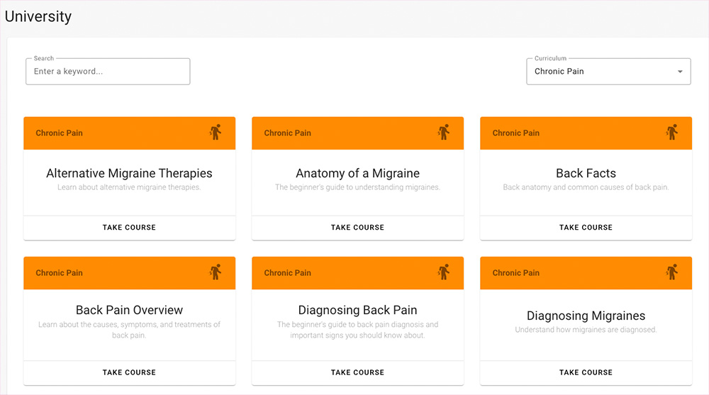 Screenshot of digital education page