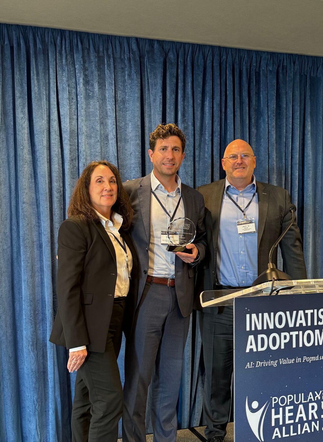 Charlie Zei accepts PHA Chronic Care Transformation Award for WellRight