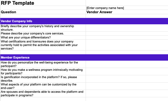 Download your RFP Toolkit for purchasing a corporate wellness platform